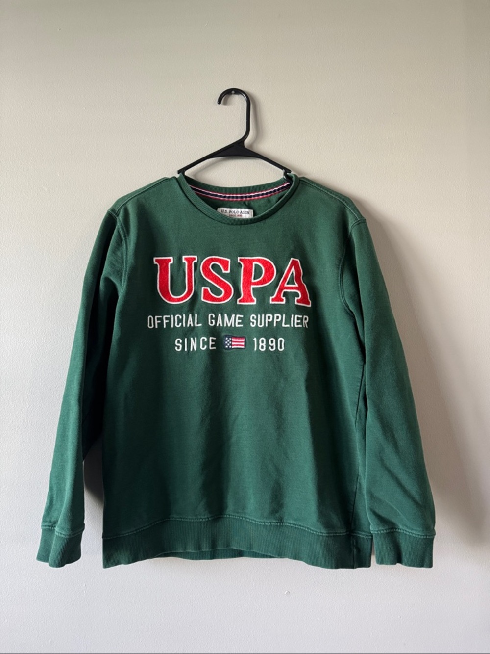 U.S. Polo Assn. Green Crewneck with Red Logo